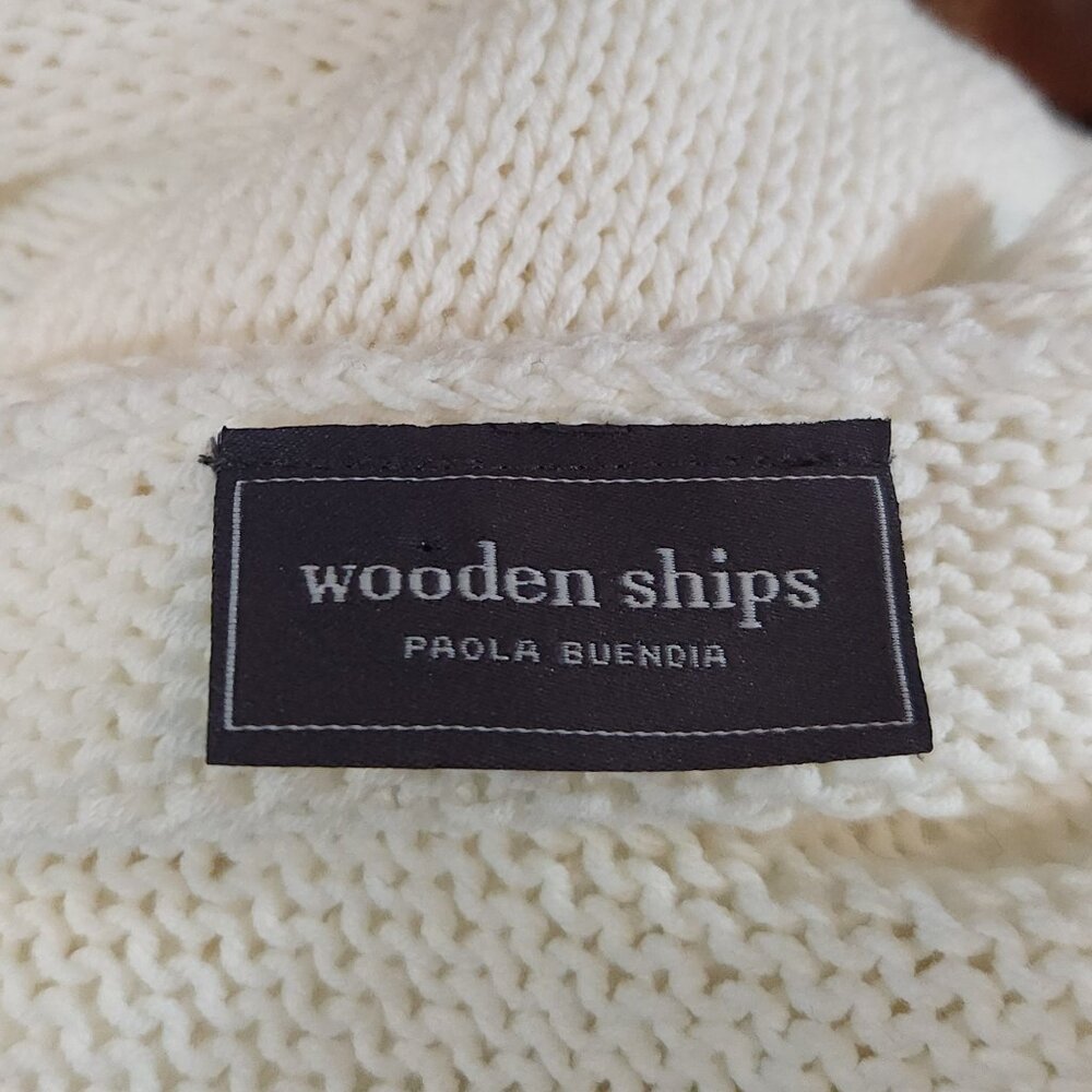 Wooden Ships Open Knit American Flag Star Sweater USA Patriotic Women's S/M - Picture 9 of 9